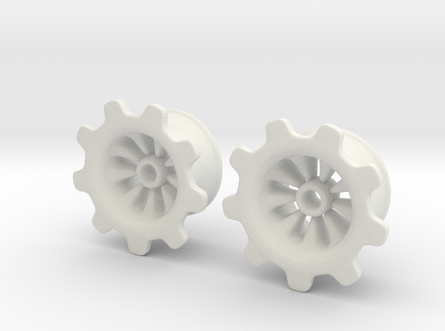 Gear-ring Plugs 3/4" in White Natural Versatile Plastic