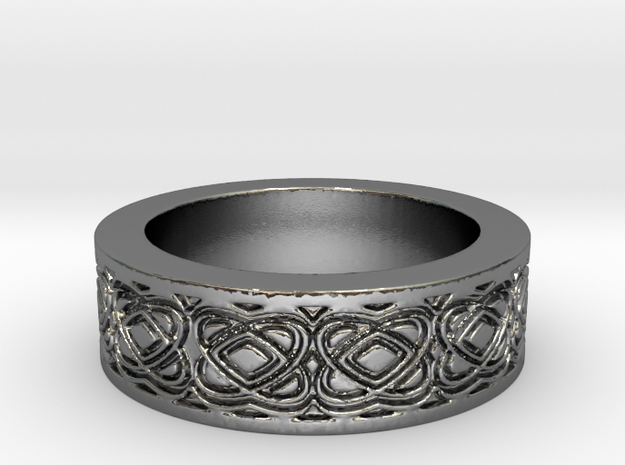 Celtic Design Ring Size 8 in Polished Silver