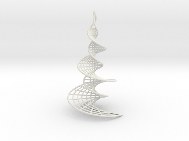 Helicoidal Earrings with Spirals in White Natural Versatile Plastic