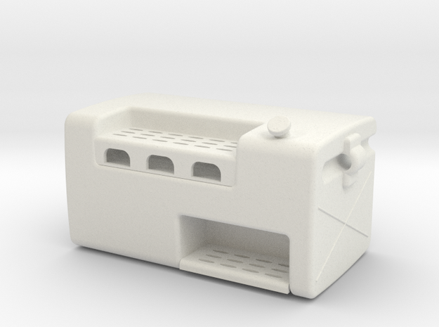 Fuel-tank-small LH-double-step in White Natural Versatile Plastic