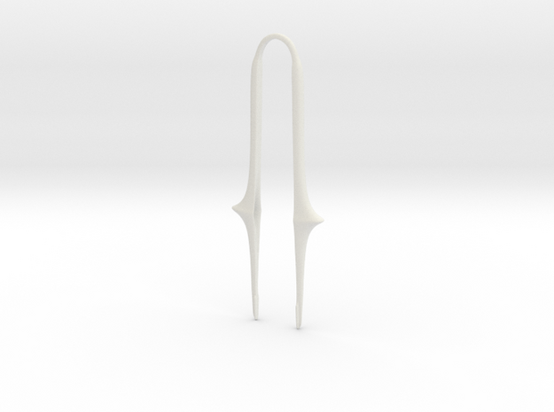 Tweezers 2 in White Natural Versatile Plastic