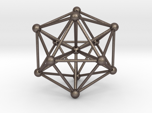 Great Dodecahedron in Polished Bronzed Silver Steel
