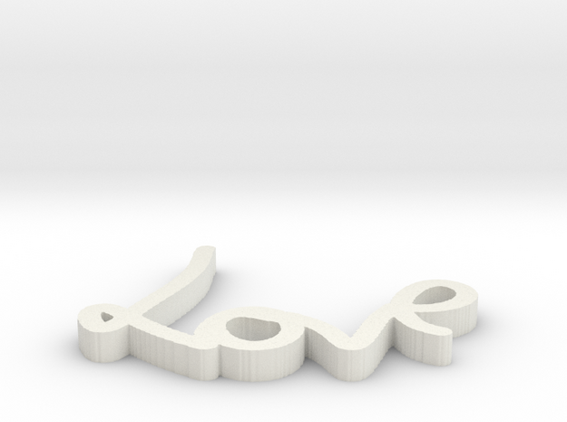 Love Sign in White Natural Versatile Plastic