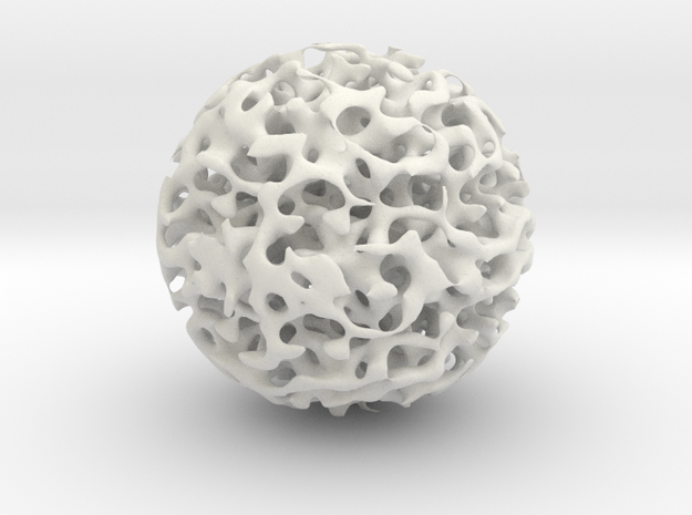 Odd ball Mathematical Art 5cm diameter in White Natural Versatile Plastic