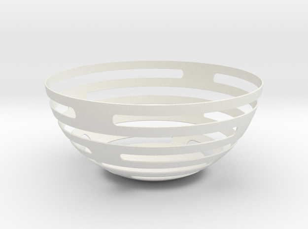 Fruitbowl in White Natural Versatile Plastic