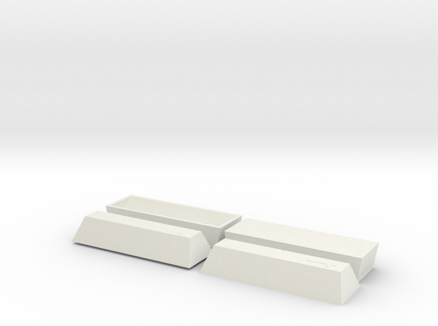 2 Coffin, TT, 1:120 in White Natural Versatile Plastic