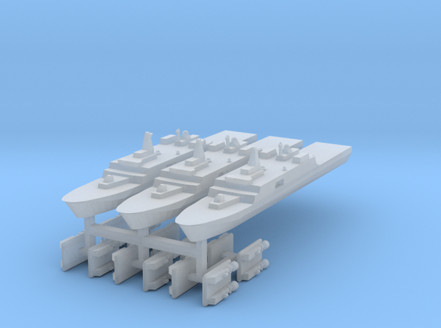 071 PLAN Amphibious Dock V2 + LCACs 1:6000 x3 in Tan Fine Detail Plastic