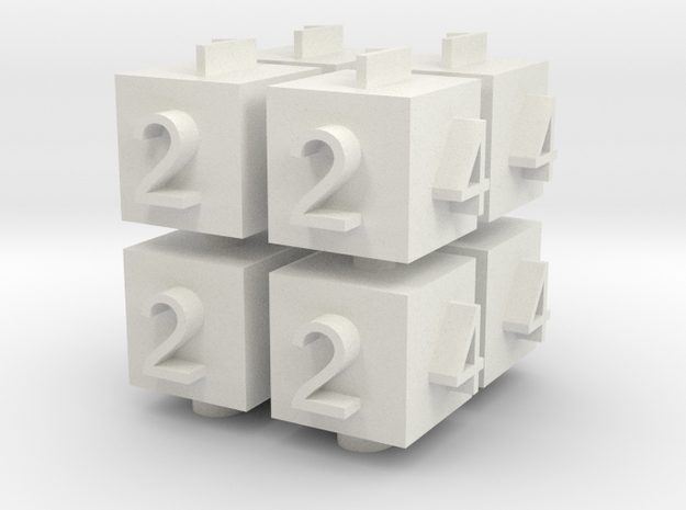 Cube Die in White Natural Versatile Plastic