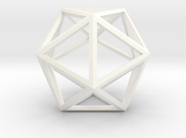 Icosahedron in White Processed Versatile Plastic