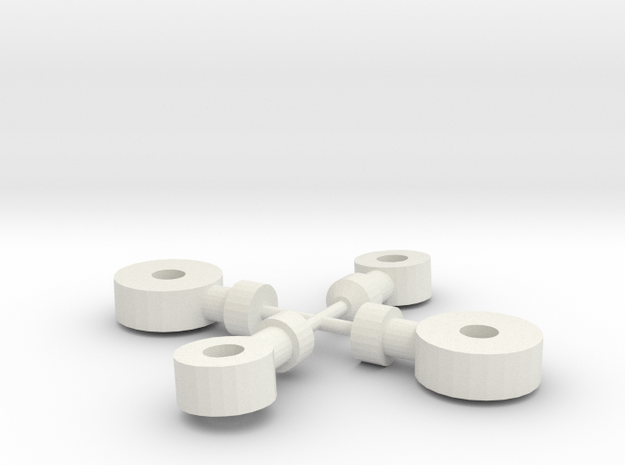 Custom Arm Joints in White Natural Versatile Plastic