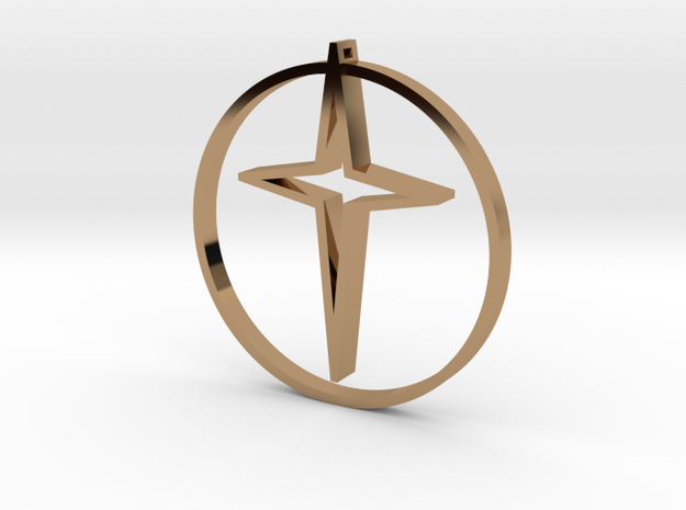 Circle of life cross 35mm in Polished Brass