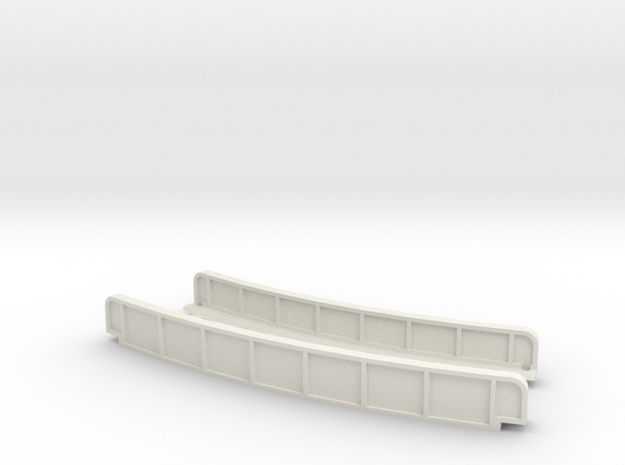 CURVED 195mm 30° SINGLE TRACK VIADUCT in White Natural Versatile Plastic