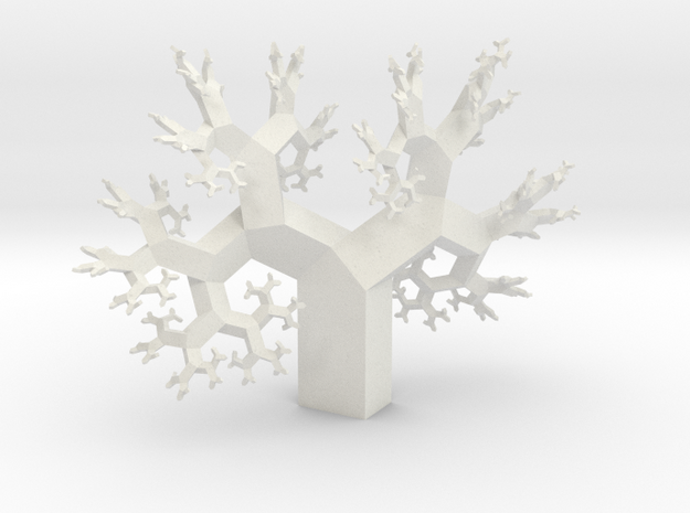 Wild Fractal Tree in White Natural Versatile Plastic