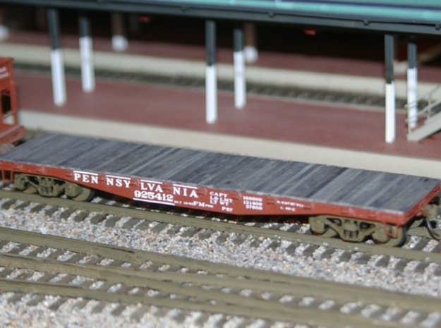 PRR FM Flat Car in S Scale in Smooth Fine Detail Plastic