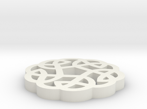 Celtic Round Knot in White Natural Versatile Plastic