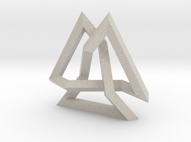 Trefoil Knot inside Equilateral Triangle (Large) in Natural Sandstone