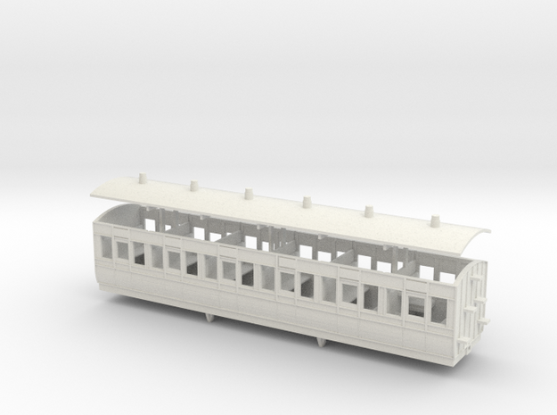 3mm scale LBER Third Class Coach print version in White Natural Versatile Plastic
