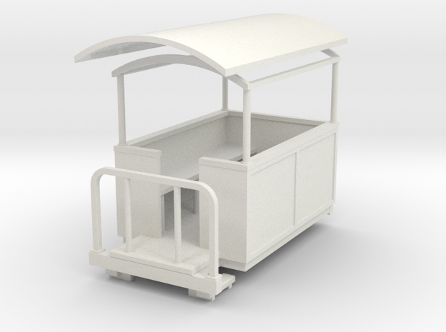 009 Small semi-open coach (short)  in White Natural Versatile Plastic