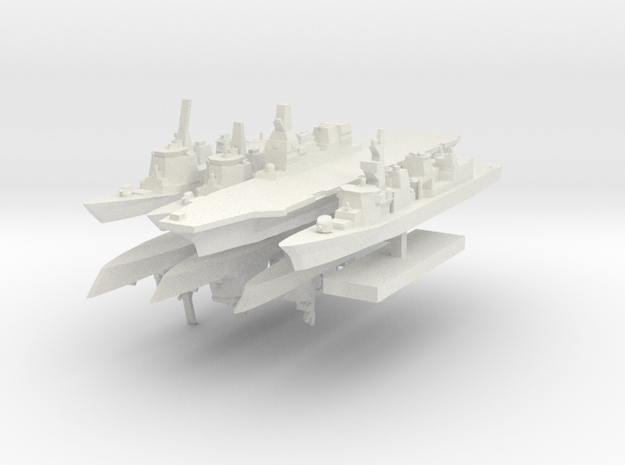 JMSF Fleet 2 1:3000 (8 ships) in White Natural Versatile Plastic