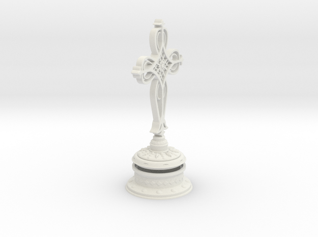 Decorative Cross with hollow base in White Natural Versatile Plastic