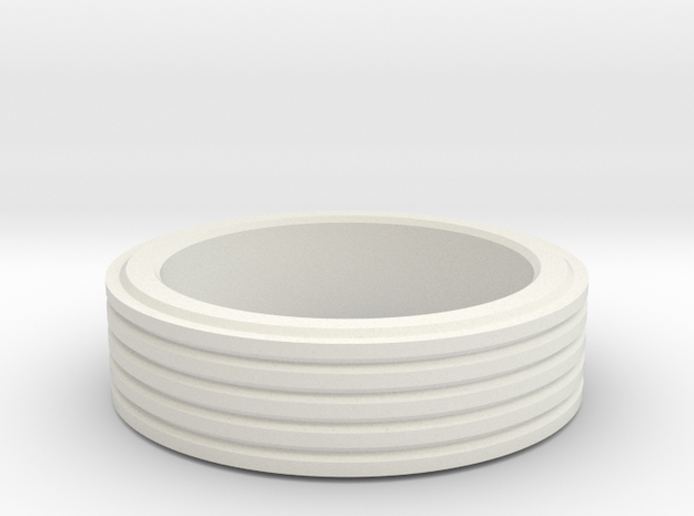 Grooved Ring in White Natural Versatile Plastic