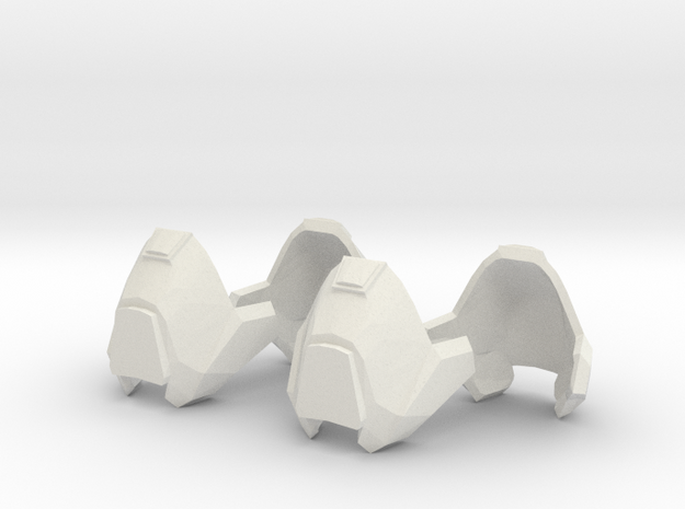 1/6 scale knee armor 2 pairs revised scale in White Natural Versatile Plastic