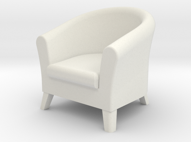 1:24 Club Chair in White Natural Versatile Plastic