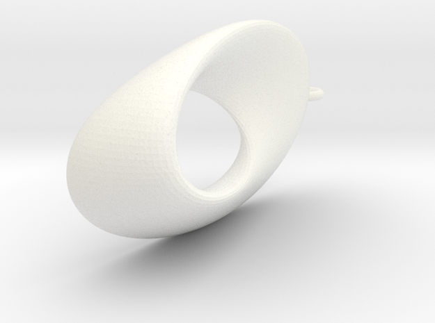 mobiusOval  loop smaller in White Processed Versatile Plastic