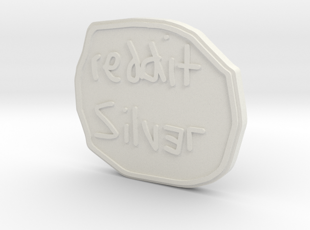 Reddit Silver Coin in White Natural Versatile Plastic
