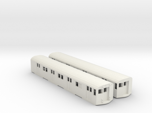 ho scale r27/r30 subway car new york city (pair) in White Natural Versatile Plastic