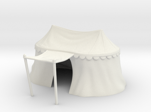 Medieval double tent for 25mm miniatures in White Natural Versatile Plastic