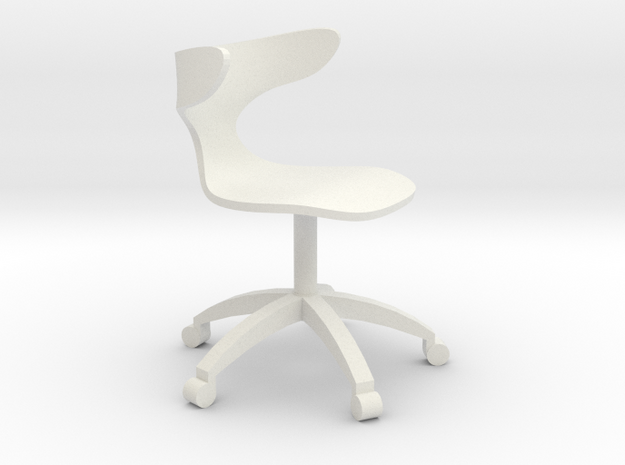 1:24 Curved Bentwood ArmChair (Not Full Size) in White Natural Versatile Plastic