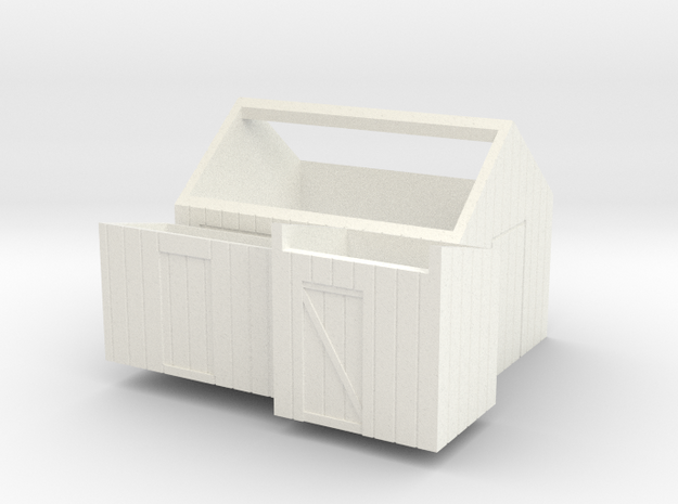 H0 logging - Small Sheds (3pcs) in White Processed Versatile Plastic