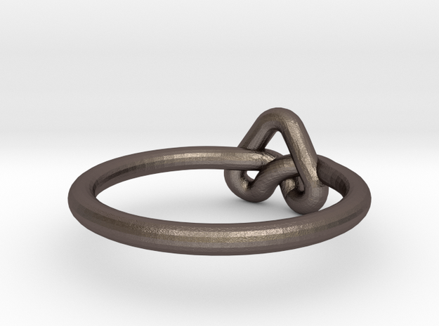 Love Knot-sz18 in Polished Bronzed Silver Steel