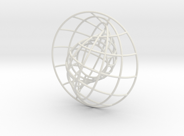 Nesting Spheres 3in in White Natural Versatile Plastic