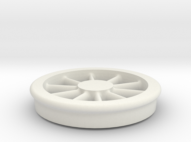 Lobehjul Tenderhjul H2 spor0 STL in White Natural Versatile Plastic