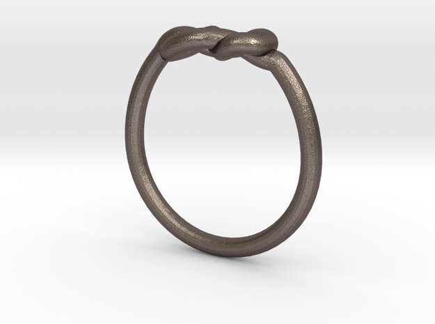 Infinity Knot-sz18 in Polished Bronzed Silver Steel