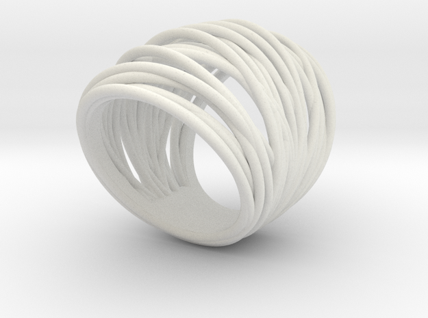 38mm Wide Wrap Ring Size 8 in White Natural Versatile Plastic