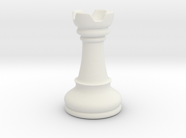 Rook (Chess) in White Natural Versatile Plastic