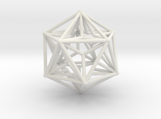 Great Dodecahedron 1.5 in White Natural Versatile Plastic