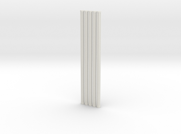Fluted Rod 99mm X5 in White Natural Versatile Plastic