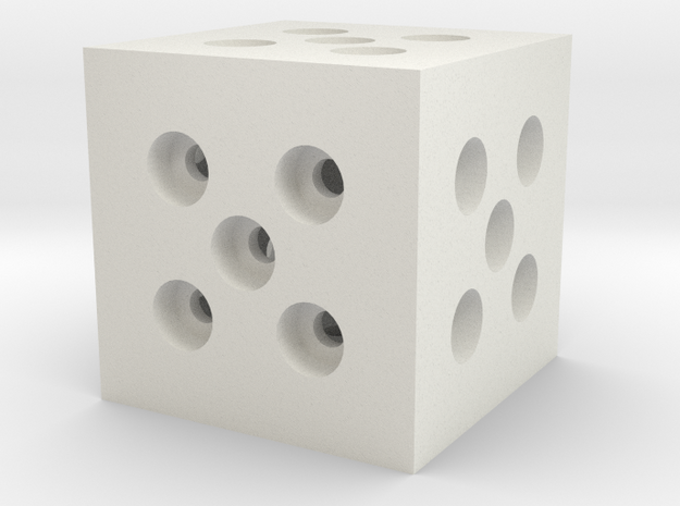Building Block 1x1 in White Natural Versatile Plastic