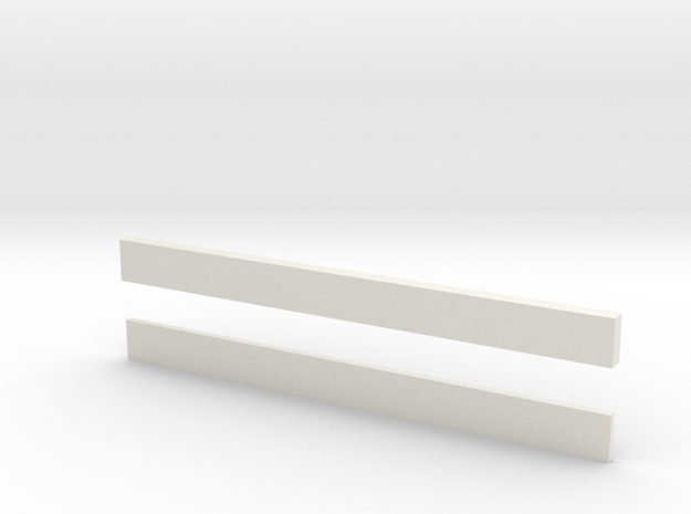 thin bars 5mm width in White Natural Versatile Plastic