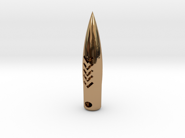 50 Caliber  Hogs-tooth Pendant Round in Premium Me in Polished Brass