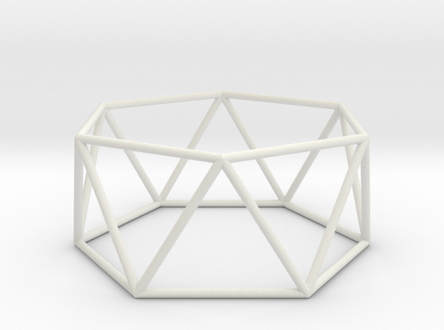 hexagonal antiprism 70mm in White Natural Versatile Plastic