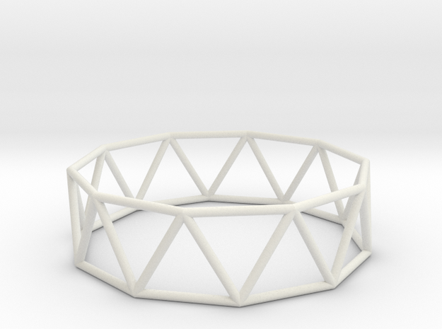 decagonal antiprism 70mm in White Natural Versatile Plastic