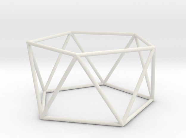 pentagonal antiprism 70mm in White Natural Versatile Plastic