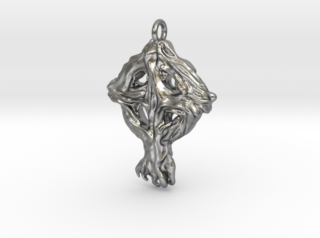Pendant Celtic Cross Tree in Natural Silver