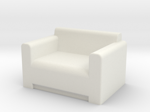 Comfy Chair OO Scale in White Natural Versatile Plastic
