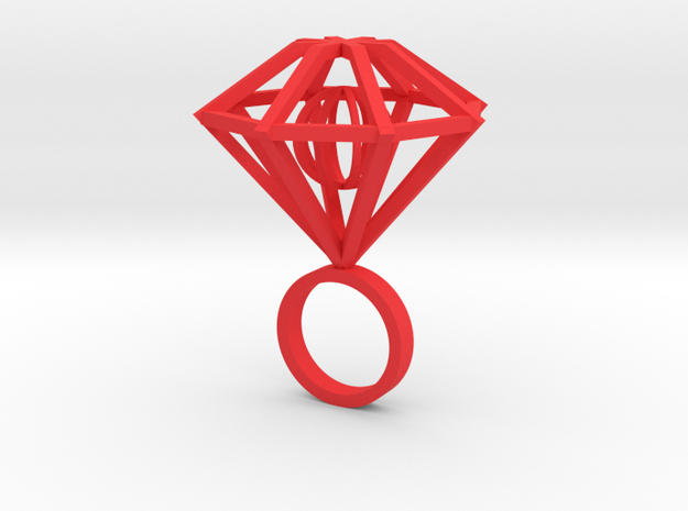 Ring-diamond-moving Part size 9 in Red Processed Versatile Plastic
